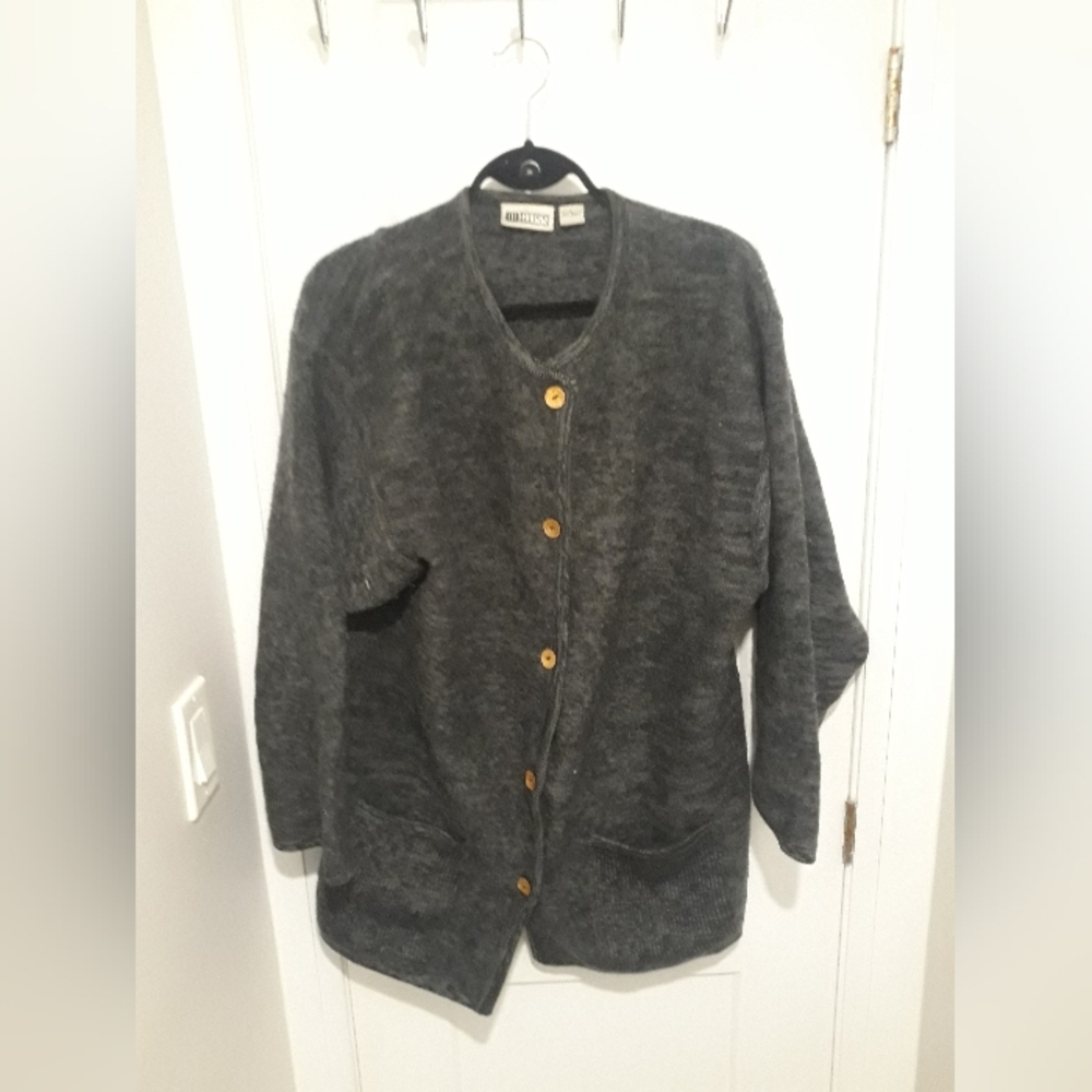 Russ Vintage Gray Button Up Cardigan  Long Sleeve
